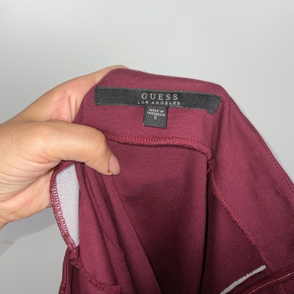 Guess High Waisted Burgundy Candra Faux Alligator Print Midi Skirt | Size S - Picture 5 of 7